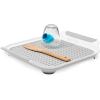 imagemadesmart Soft Draining Sink Mat  White Grey  SINKWARE COLLECTION  Dry Cups Utensils or use to Catch Food Prep  Softgrip Handles for Portability  Nonslip Rubber Feet  BPAFree