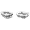 imagemadesmart Collapsible Dish Rack Collapsible Wash Basin Grey ampamp White AllinOne Solution for Kitchen Cleaning ampamp Storage Needs