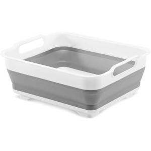 imagemadesmart Collapsible Drying Dish Rack  SINKWARE Collection  Easy Storage  BPAFreeWhite W Handles
