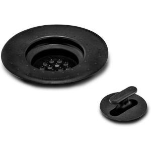 imagemadesmart Two Piece Drain Strainer ampamp StopperSINKWARE Collection SoftGrip Rim Easy to Remove ampamp Clean Collapses for Convenient Storage Small CarbonCarbon
