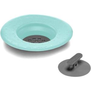 imagemadesmart Two Piece Drain Strainer ampamp StopperSINKWARE Collection SoftGrip Rim Easy to Remove ampamp Clean Collapses for Convenient Storage Small CarbonGreen