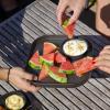 imageMadesmart Dipware Reusable Dining PlateServing Tray for Appetizers and Snacks FoodSafe Appetizer Serving Platter with Removable Dip Bowl PinkTranslucent Carbon