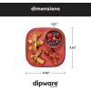 imageMadesmart Dipware Reusable Dining PlateServing Tray for Appetizers and Snacks FoodSafe Appetizer Serving Platter with Removable Dip Bowl PinkTranslucent Red