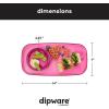imageMadesmart Dipware Small Reusable Serving Tray for Appetizers and Snacks FoodSafe Small Appetizer Serving Platter with Removable Dip Bowl RedTranslucent Pink