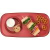 imageMadesmart Dipware Small Reusable Serving Tray for Appetizers and Snacks FoodSafe Small Appetizer Serving Platter with Removable Dip Bowl RedTranslucent Red