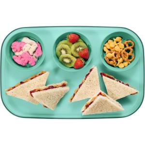 imageMadesmart Dipware 3Bowl Reusable Serving Tray for Appetizers and Snacks FoodSafe Appetizer Serving Platter with 3 Removable Dip Bowls BlueTranslucent Teal