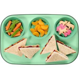 imageMadesmart Dipware 3Bowl Reusable Serving Tray for Appetizers and Snacks FoodSafe Appetizer Serving Platter with 3 Removable Dip Bowls BlueTranslucent Sage