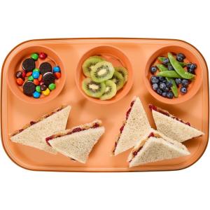 imageMadesmart Dipware 3Bowl Reusable Serving Tray for Appetizers and Snacks FoodSafe Appetizer Serving Platter with 3 Removable Dip Bowls BlueTranslucent Terracotta