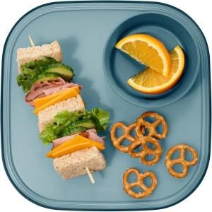 imageMadesmart Dipware Reusable Dining PlateServing Tray for Appetizers and Snacks FoodSafe Appetizer Serving Platter with Removable Dip Bowl PinkTranslucent Midnight