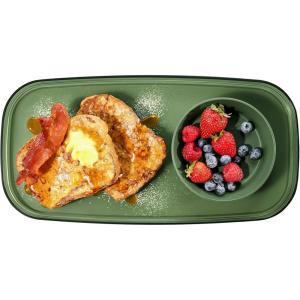 imageMadesmart Dipware Small Reusable Serving Tray for Appetizers and Snacks FoodSafe Small Appetizer Serving Platter with Removable Dip Bowl RedOlive