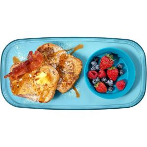 imageMadesmart Dipware Small Reusable Serving Tray for Appetizers and Snacks FoodSafe Small Appetizer Serving Platter with Removable Dip Bowl RedTranslucent Turquoise