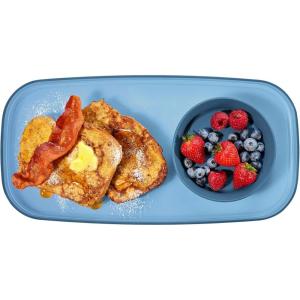 imageMadesmart Dipware Small Reusable Serving Tray for Appetizers and Snacks FoodSafe Small Appetizer Serving Platter with Removable Dip Bowl RedTranslucent Blue