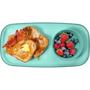 imageMadesmart Dipware Small Reusable Serving Tray for Appetizers and Snacks FoodSafe Small Appetizer Serving Platter with Removable Dip Bowl RedTranslucent Teal