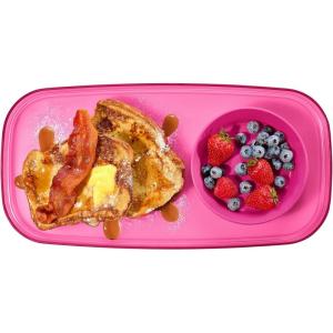 imageMadesmart Dipware Small Reusable Serving Tray for Appetizers and Snacks FoodSafe Small Appetizer Serving Platter with Removable Dip Bowl RedTranslucent Pink