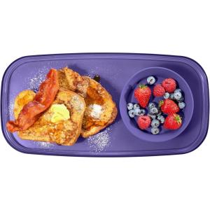 imageMadesmart Dipware Small Reusable Serving Tray for Appetizers and Snacks FoodSafe Small Appetizer Serving Platter with Removable Dip Bowl RedTranslucent Plum