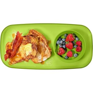 imageMadesmart Dipware Small Reusable Serving Tray for Appetizers and Snacks FoodSafe Small Appetizer Serving Platter with Removable Dip Bowl RedTranslucent Lime