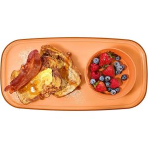 imageMadesmart Dipware Small Reusable Serving Tray for Appetizers and Snacks FoodSafe Small Appetizer Serving Platter with Removable Dip Bowl RedTranslucent Terracotta
