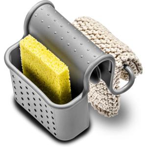 imagemadesmart SaddleSINKWARE Collection AllinOne Sink Storage Ventilation Holes Promote Drying ampamp BPAFree Small CarbonGray