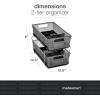 imageMadesmart 2Tier Organizer MultiPurpose SlideOut Storage with Handles and Dividers for Home and Bath BPA Free Pack of 1 CarbonCarbon