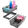 imageMadesmart 2Tier Organizer MultiPurpose SlideOut Storage with Handles and Dividers for Home and Bath BPA Free Pack of 1 CarbonCarbon