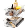 imageMadesmart 2Tier Organizer MultiPurpose SlideOut Storage with Handles and Dividers for Home and Bath BPA Free Pack of 1 CarbonClear  Dividers