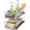 imageMadesmart 2Tier Organizer MultiPurpose SlideOut Storage with Handles and Dividers for Home and Bath BPA Free Pack of 1 CarbonClear  Dividers