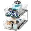 imageMadesmart 2Tier Organizer MultiPurpose SlideOut Storage with Handles and Dividers for Home and Bath BPA Free Pack of 1 CarbonClear  Dividers