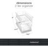 imageMadesmart 2Tier Organizer MultiPurpose SlideOut Storage with Handles and Dividers for Home and Bath BPA Free Pack of 1 CarbonClear