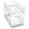 imageMadesmart 2Tier Organizer MultiPurpose SlideOut Storage with Handles and Dividers for Home and Bath BPA Free Pack of 1 CarbonClear