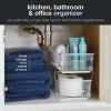 imageMadesmart 2Tier Organizer MultiPurpose SlideOut Storage with Handles and Dividers for Home and Bath BPA Free Pack of 1 CarbonClear