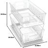 imageMadesmart 2Tier Organizer MultiPurpose SlideOut Storage with Handles and Dividers for Home and Bath BPA Free Pack of 1 CarbonClear