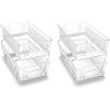 imageMadesmart 2Tier Organizer MultiPurpose SlideOut Storage with Handles and Dividers for Home and Bath BPA Free Pack of 1 CarbonClear