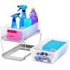 imageMadesmart 2Tier Organizer MultiPurpose SlideOut Storage with Handles and Dividers for Home and Bath BPA Free Pack of 1 CarbonFrost