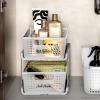 imageMadesmart 2Tier Organizer MultiPurpose SlideOut Storage with Handles and Dividers for Home and Bath BPA Free Pack of 1 CarbonFrost