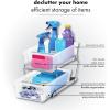 imageMadesmart 2Tier Organizer MultiPurpose SlideOut Storage with Handles and Dividers for Home and Bath BPA Free Pack of 1 CarbonFrost