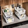 imageMadesmart 2Tier Organizer MultiPurpose SlideOut Storage with Handles and Dividers for Home and Bath BPA Free Pack of 1 CarbonFrost