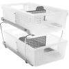 imageMadesmart 2Tier Organizer MultiPurpose SlideOut Storage with Handles and Dividers for Home and Bath BPA Free Pack of 1 CarbonFrost
