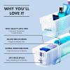imageMadesmart 2Tier Plastic Mini Multipurpose Organizer with Divided SlideOut Storage Bins Compact Under Sink and Cabinet Organizer Rack FrostBlue