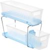 imageMadesmart 2Tier Plastic Mini Multipurpose Organizer with Divided SlideOut Storage Bins Compact Under Sink and Cabinet Organizer Rack FrostBlue