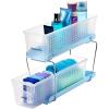 imageMadesmart 2Tier Plastic Mini Multipurpose Organizer with Divided SlideOut Storage Bins Compact Under Sink and Cabinet Organizer Rack FrostBlue