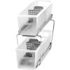 imageMadesmart 2Tier Plastic Mini Multipurpose Organizer with Divided SlideOut Storage Bins Compact Under Sink and Cabinet Organizer Rack FrostPremiumFrost