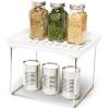 imageMadesmart Small Stackable Storage Shelf for Cabinets or Counters Plastic Collapsible Cabinet Shelf for Home Organization White  938 x 763 x 15 in