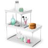 imageMadesmart Small Stackable Storage Shelf for Cabinets or Counters Plastic Collapsible Cabinet Shelf for Home Organization White  938 x 763 x 15 in