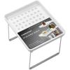 imageMadesmart Small Stackable Storage Shelf for Cabinets or Counters Plastic Collapsible Cabinet Shelf for Home Organization White  938 x 763 x 15 in