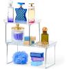 imagemadesmart Small Stackable Storage Shelf for Cabinets or Counters Plastic Collapsible Cabinet Shelf for Home Organization White 938 x 763 x 15 in