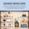 imagemadesmart Small Stackable Storage Shelf for Cabinets or Counters Plastic Collapsible Cabinet Shelf for Home Organization White 938 x 763 x 15 in