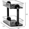 imagemadesmart Two Level Spice OrganizerCabinet Collection Maximizes Vertical Space Removable SoftGrip Lining Dual Handles ampampBPAFree Small GreyCarbon