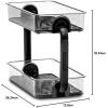 imagemadesmart Two Level Spice OrganizerCabinet Collection Maximizes Vertical Space Removable SoftGrip Lining Dual Handles ampampBPAFree Small GreyCarbon
