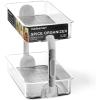 imagemadesmart Two Level Spice OrganizerCabinet Collection Maximizes Vertical Space Removable SoftGrip Lining Dual Handles ampampBPAFree Small GreyPremiumGray