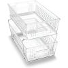 imageMadesmart 2Tier Organizer MultiPurpose SlideOut Storage with Handles and Dividers for Home and Bath BPA Free Pack of 1 CarbonClear